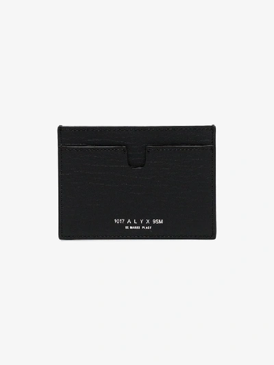 Shop Alyx Black Ryan Logo Leather Card Holder