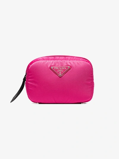 Shop Prada Gürteltasche Mit Logo-schild In Pink