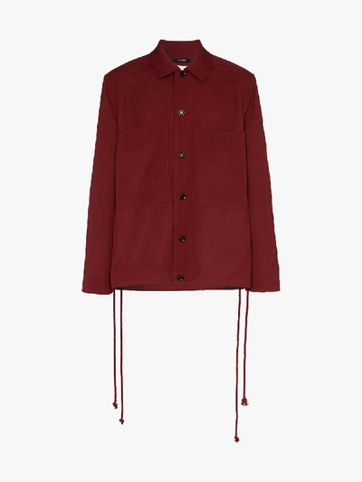 Shop Song For The Mute Drawstring Shirt Jacket In Red