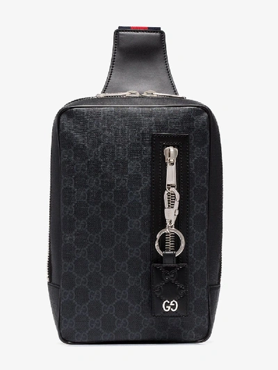 Shop Gucci Black Logo Embossed Keychain