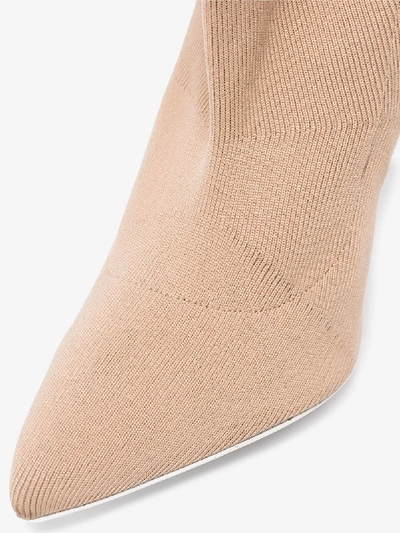 Ben Taverniti Unravel Project Unravel Project Beige 100 Broken Heel Knit Boots In Neutrals