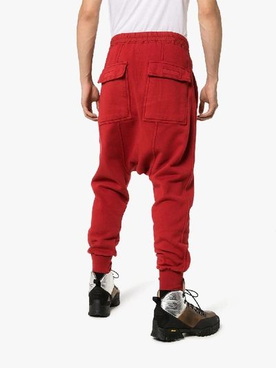 Shop Rick Owens Drkshdw Drop-crotch Track Pants In Red