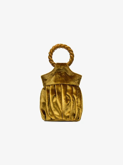 Shop Mehry Mu Yellow Lian Velvet Mini Opera Bag