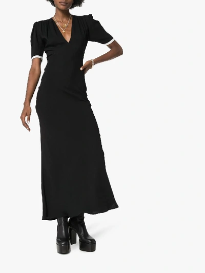 Shop Rockins Pouf Sleeve Maxi Dress In Black