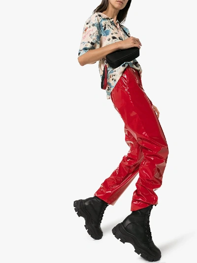 Shop Kirin Peggy Gou Kirin Patent Vinyl Trousers In Red