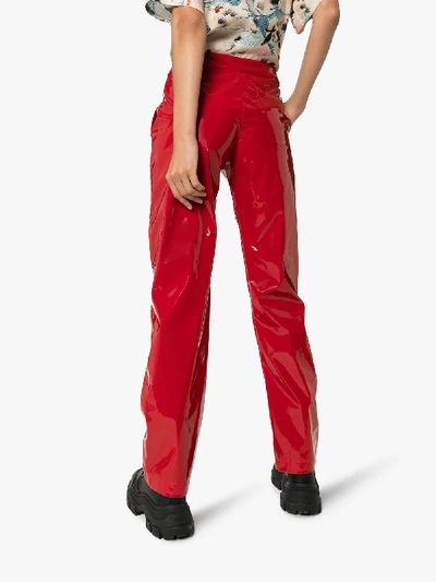 Shop Kirin Peggy Gou Kirin Patent Vinyl Trousers In Red