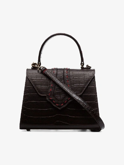 Shop Mehry Mu Brown Fey Mock Croc Leather Bag