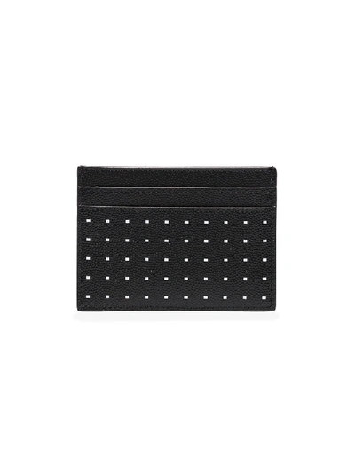 Shop Saint Laurent Black Polka Dot Leather Card Holder