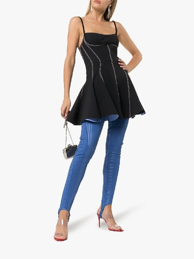 Shop Mugler Bustier Skater Mini Dress In Black