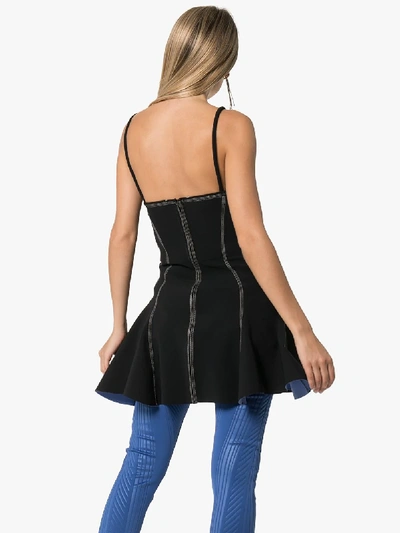 Shop Mugler Bustier Skater Mini Dress In Black