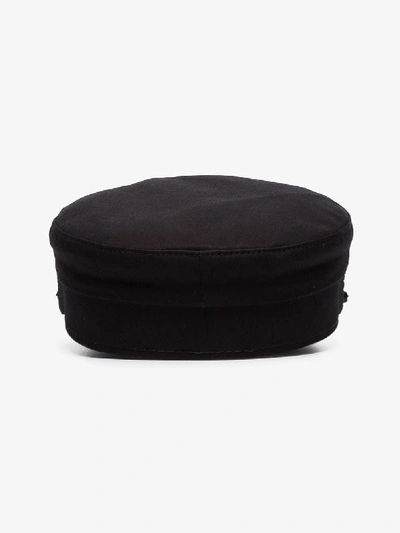 Shop Ruslan Baginskiy Black Leather Trim Baker Boy Hat