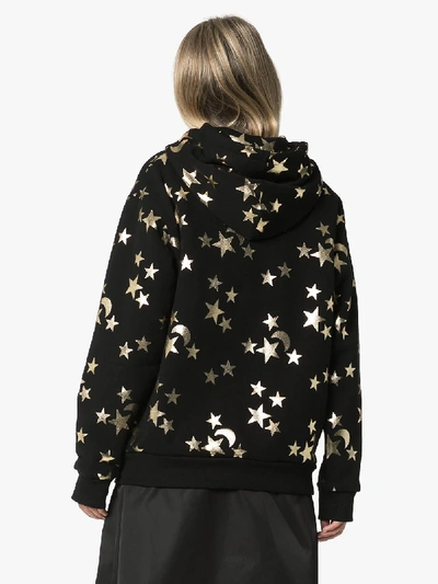Shop Gucci Star And Moon Print Button Up Hoodie In Black