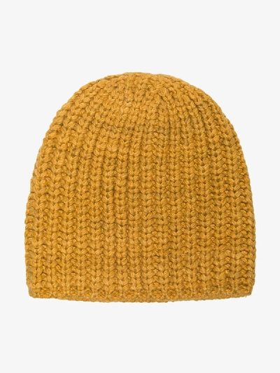 Shop The Elder Statesman Yellow Murphy Wool Beanie