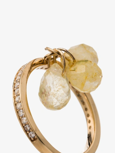 Shop Apples & Figs Yellow Gold-plated Sea Foam Charm Ring