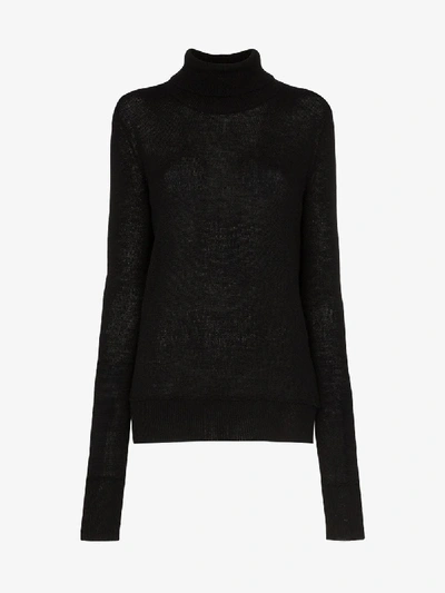 Shop Amiri Roll Neck Cashmere Top In Black