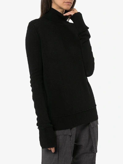 Shop Amiri Roll Neck Cashmere Top In Black