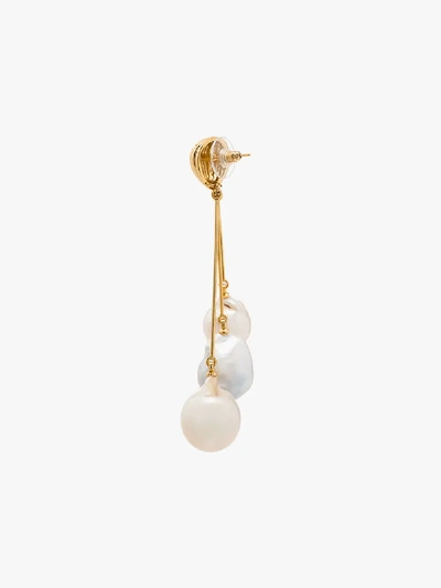 Shop Anissa Kermiche Gold Tone Trois Soeurs Pearl Earrings