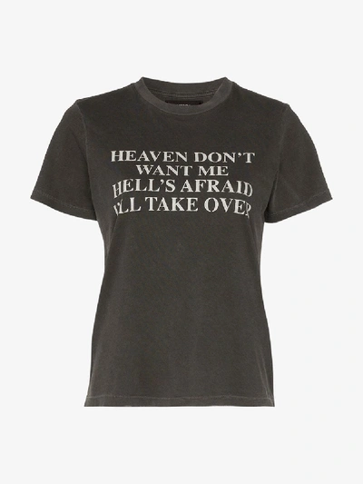 Shop Amiri Heaven And Hell Cotton T-shirt In Black