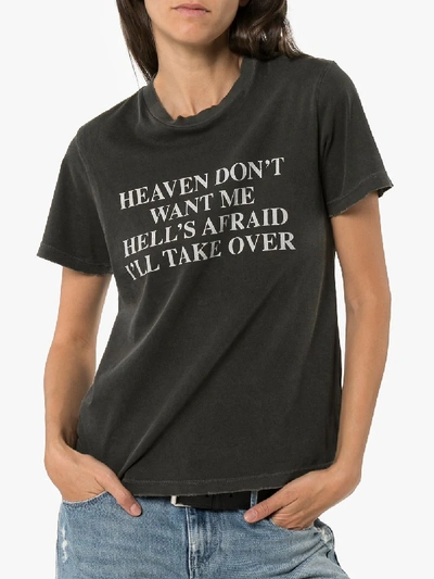 Shop Amiri Heaven And Hell Cotton T-shirt In Black