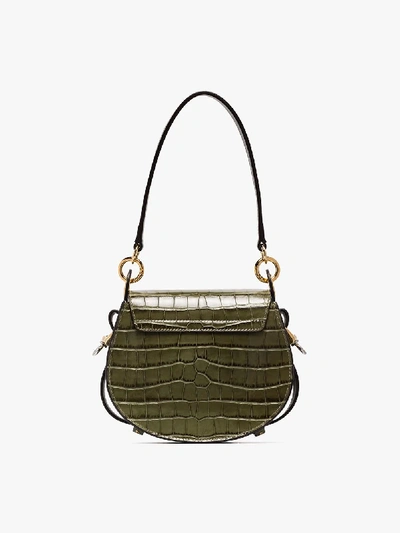 Shop Chloé Green Tess Mini Mock Croc Bag