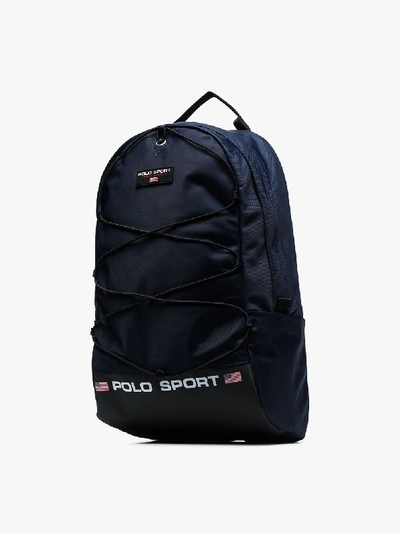 Shop Polo Ralph Lauren Blue Logo Print Backpack
