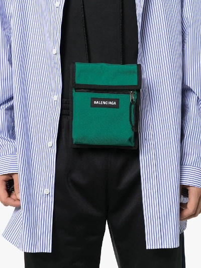Shop Balenciaga Green Explorer Mini Pouch Bag