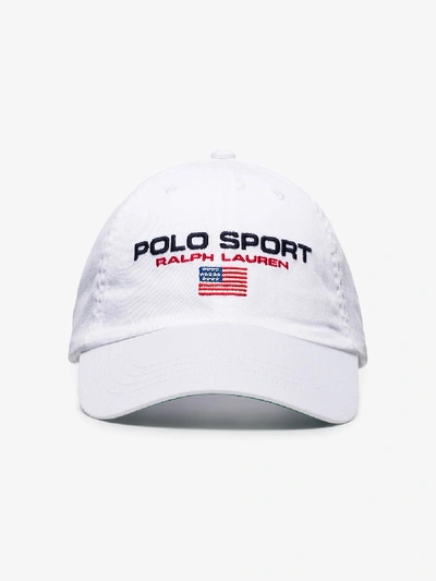 Shop Polo Ralph Lauren White Embroidered Logo Cap