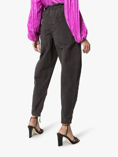 Shop Isabel Marant Étoile Lecia Gabardine Cargo Trousers In Black
