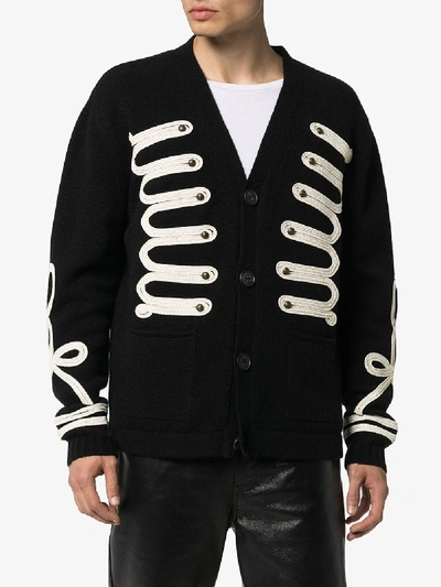 Shop Amiri Corded Cardigan In Black