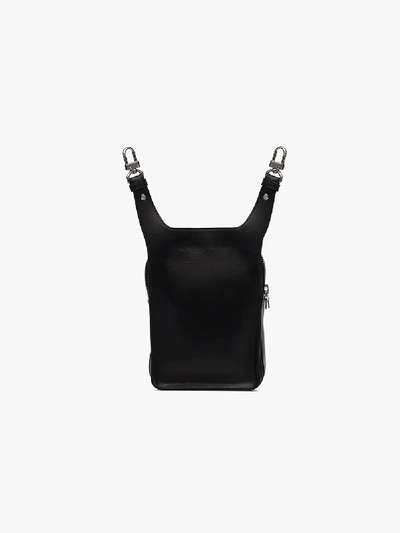 Shop Amiri Black Hip Pouch Leather Belt Bag