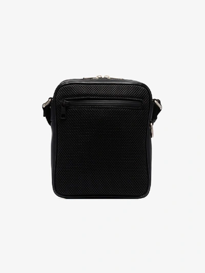 Shop Neil Barrett Black Thunderbolt Leather Shoulder Bag