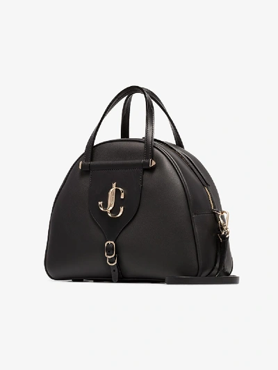 Shop Jimmy Choo Black Varenne Leather Bowling Bag