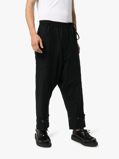 Shop Bed J.w. Ford Deck Button Detail Cropped Trousers In Black