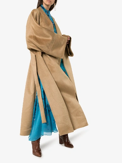 Shop Roksanda Larisa Oversized Wrap Coat In Neutrals