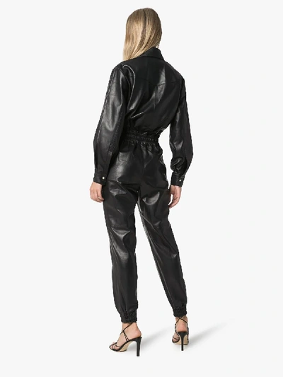 Shop Skiim Nico Leather Jumpsuit In Black