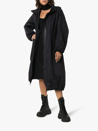 Shop Bottega Veneta Zipped Oversized Coat In Black
