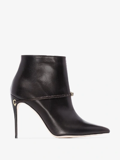 Shop Jennifer Chamandi Black And Beige Nicolò 105 Leather Ankle Boots