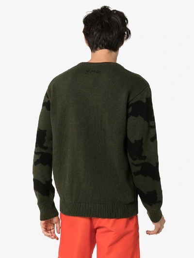 Shop Kenzo Tiger Motif Sweater In Green