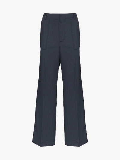 Shop Jacquemus Moulin Wool Tailored Trousers In Blue