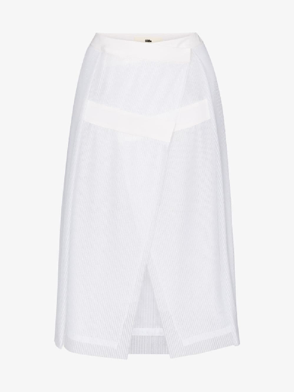 032C PlissÉ Pleated Wrap Skirt In White | ModeSens