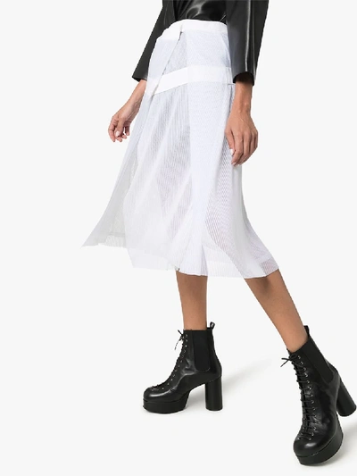 Shop 032c Cosmic Workshop Plissé Pleated Skirt In White
