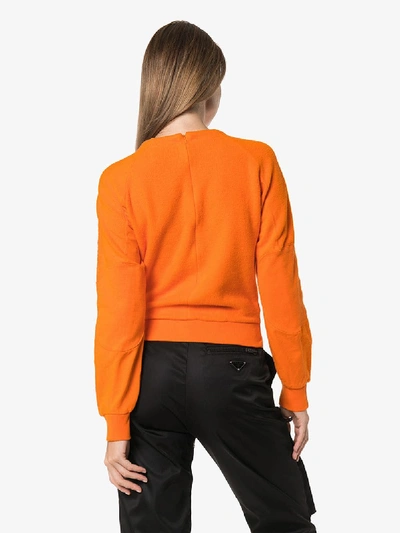 Shop Ambush Logo Print Fleece Sweatshirt In Orange