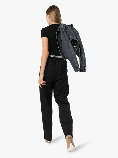 Shop Ambush High Waist Slim Trousers In Black