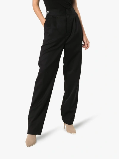 Shop Ambush High Waist Slim Trousers In Black