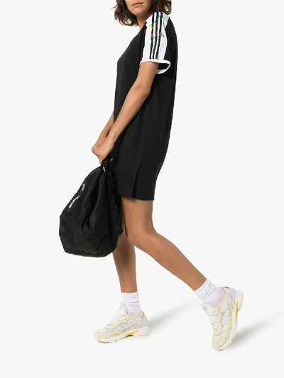Shop Adidas Originals Adidas 3-stripe T-shirt Mini Dress In Black
