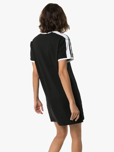 Shop Adidas Originals Adidas 3-stripe T-shirt Mini Dress In Black