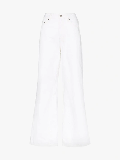 Shop Ksubi Wide Leg Skater Style Jeans In White