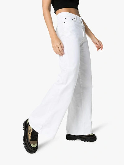 Shop Ksubi Wide Leg Skater Style Jeans In White