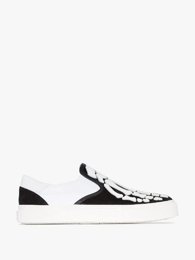 Shop Amiri Black Skeleton Slip-on Sneakers