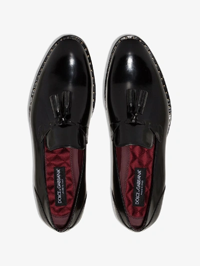 Shop Dolce & Gabbana Black Naples Tassel Loafers